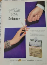 1953 Benson & Hedges Parliament Cigarettes Harry Winston Bracelet Vintage ad