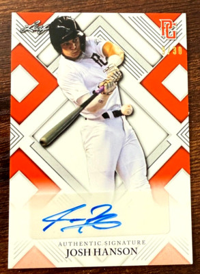 JOSH HANSON 2023 LEAF PG ORANGE DIAMOND AUTOGRAPH # 09/30 USC TROJANS