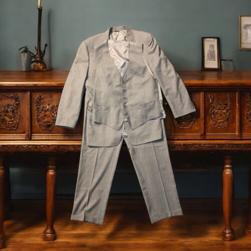 Canali 3 Piece Suit Size EUR 50R Barcelino Menswear Made in Italy Gold 100% Wool