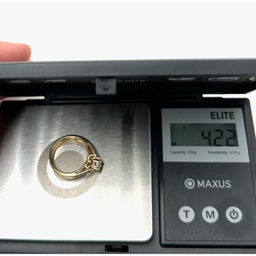 10K Yellow Gold Diamond Ring & Band Set Soldered Size 6.75, 4.2 Grams - Picture 5 of 5