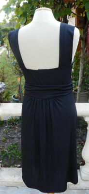 Robe Drapée Tanaïs Noir Floral - Tailles 40/42 - Neuf Sans étiquettes - Modèle Sass - Fabriqué En France