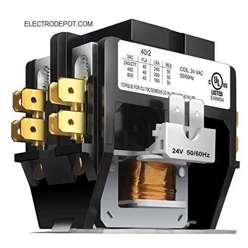 HeatPump Contactor Replacement 2 Pole 40 Amp 24V AC Coil HVAC 50A 40A 30A DPA2L - Picture 8 of 8
