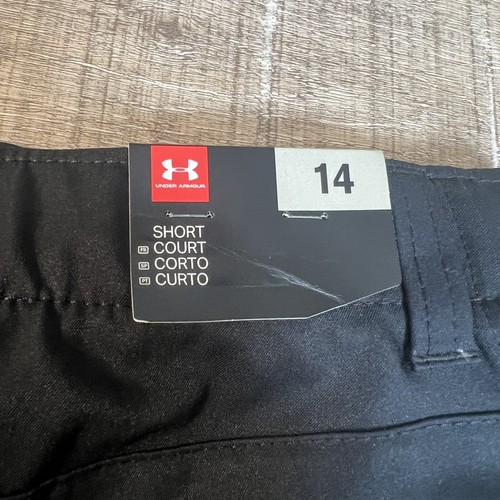 Size 14 Under Armour Junior Showdown Shorts Golf Kids Boy Lightweight NWT Black - Picture 6 of 10