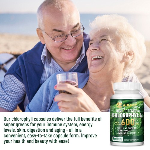 Chlorophyll Kapseln 600mg - Antioxidans, Immununterstützung, Haut & inneres Deodorant - Bild 7 von 12