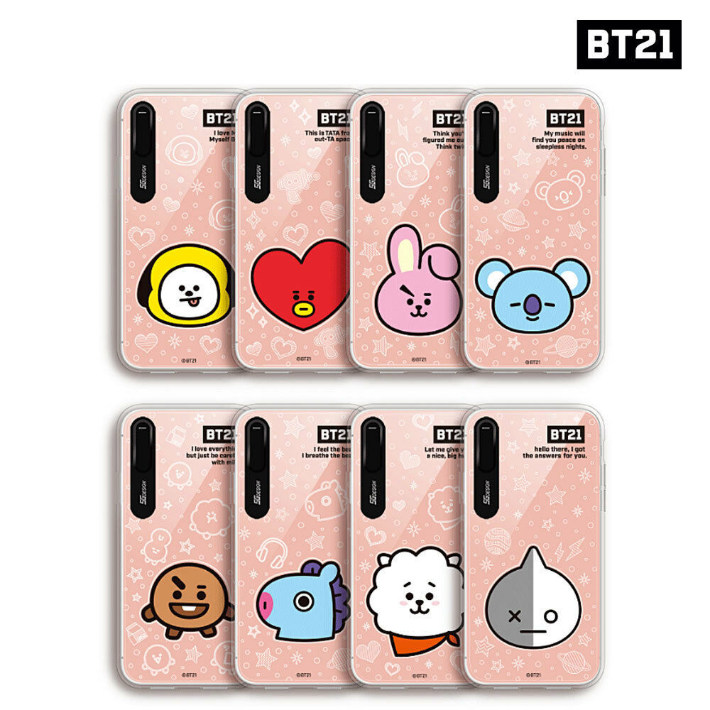 BTS BT21 Official Authentic Goods Face Mirror Light UP Case for