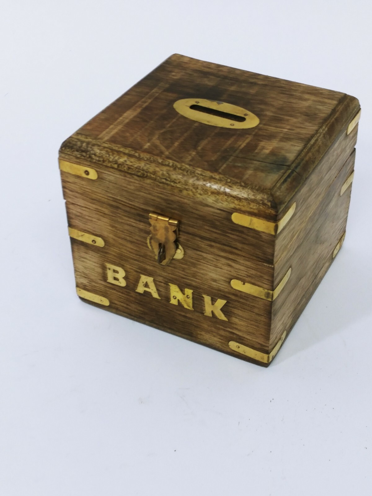 3.5 Inch Handmade Safe Money Box Wooden Piggy Bank Gift For Kids Adults Decor