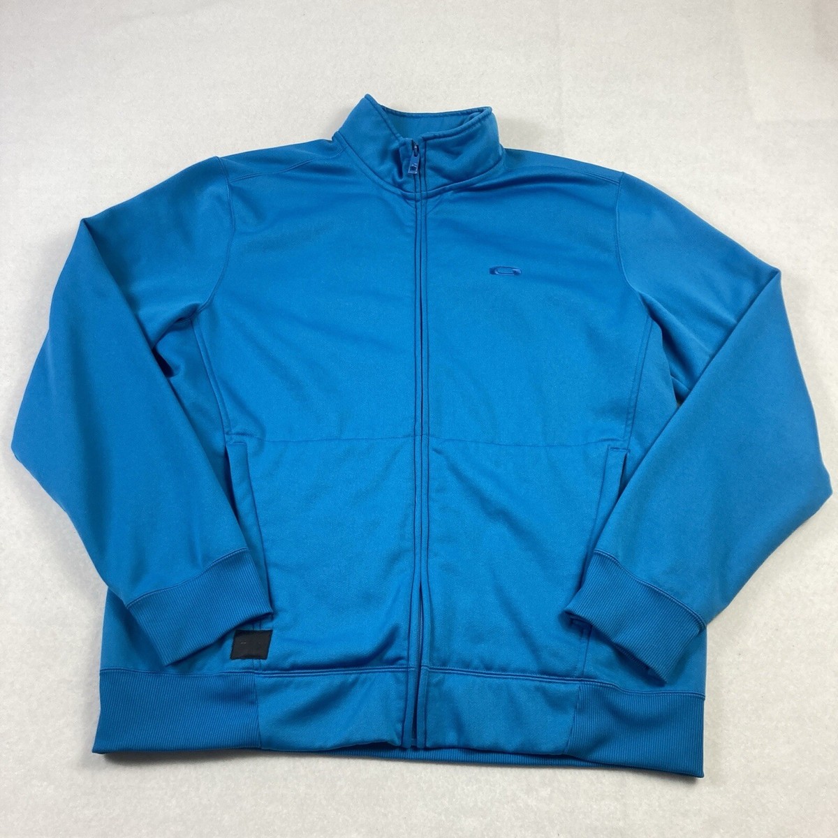 Oakley Full Zip Sweatshirt Mens XL Blue Fleece Lined Long Sleeve
