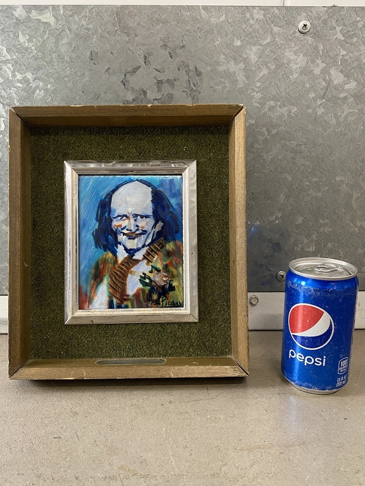 🔥 Pintura de retrato esmaltada PICASSO cubista moderna vintage RARA, Bibi la Puré Foto 3 de 4