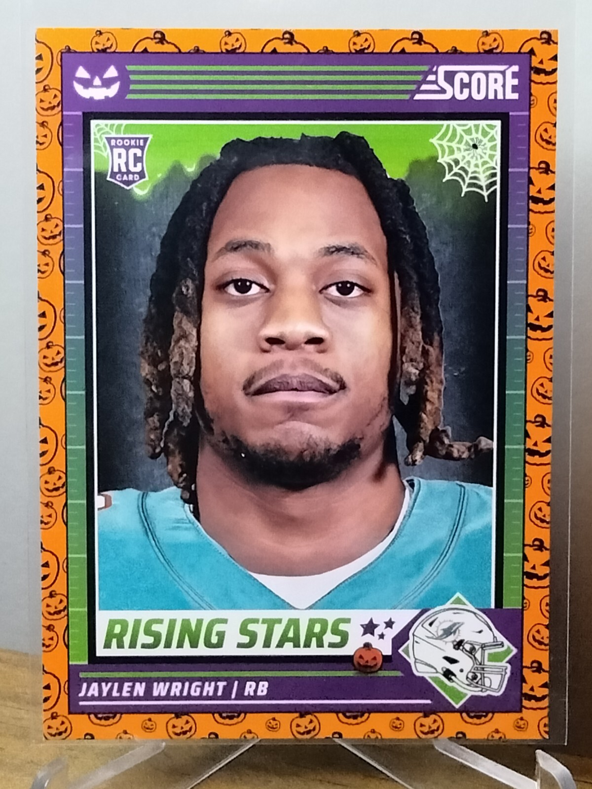 JAYLEN WRIGHT 2024 Panini Score A Treat Rising Stars Orange RC #27 Miami RB