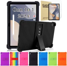 ONN 10.1" Tablet Case (2024 Model) Kids Friendly Soft Silicone Kickstand Cover
