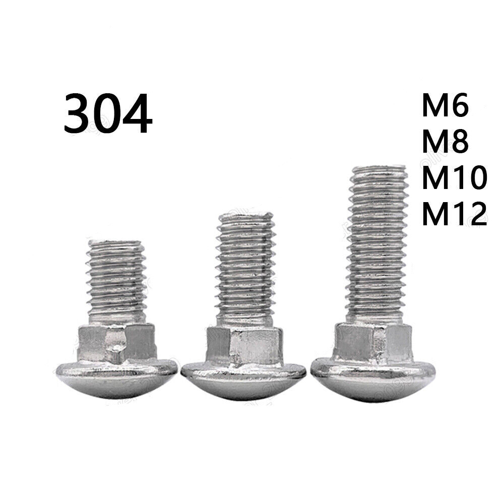 M6 M8 M10 M12 304 Stainless Steel Mushroom Head Square Neck Bolts Screws DIN603