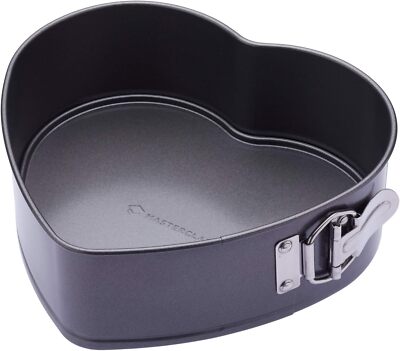 MasterClass 22.5 cm Heart Shaped Cake Tin with Loose Base, Springform Clasp  PF
