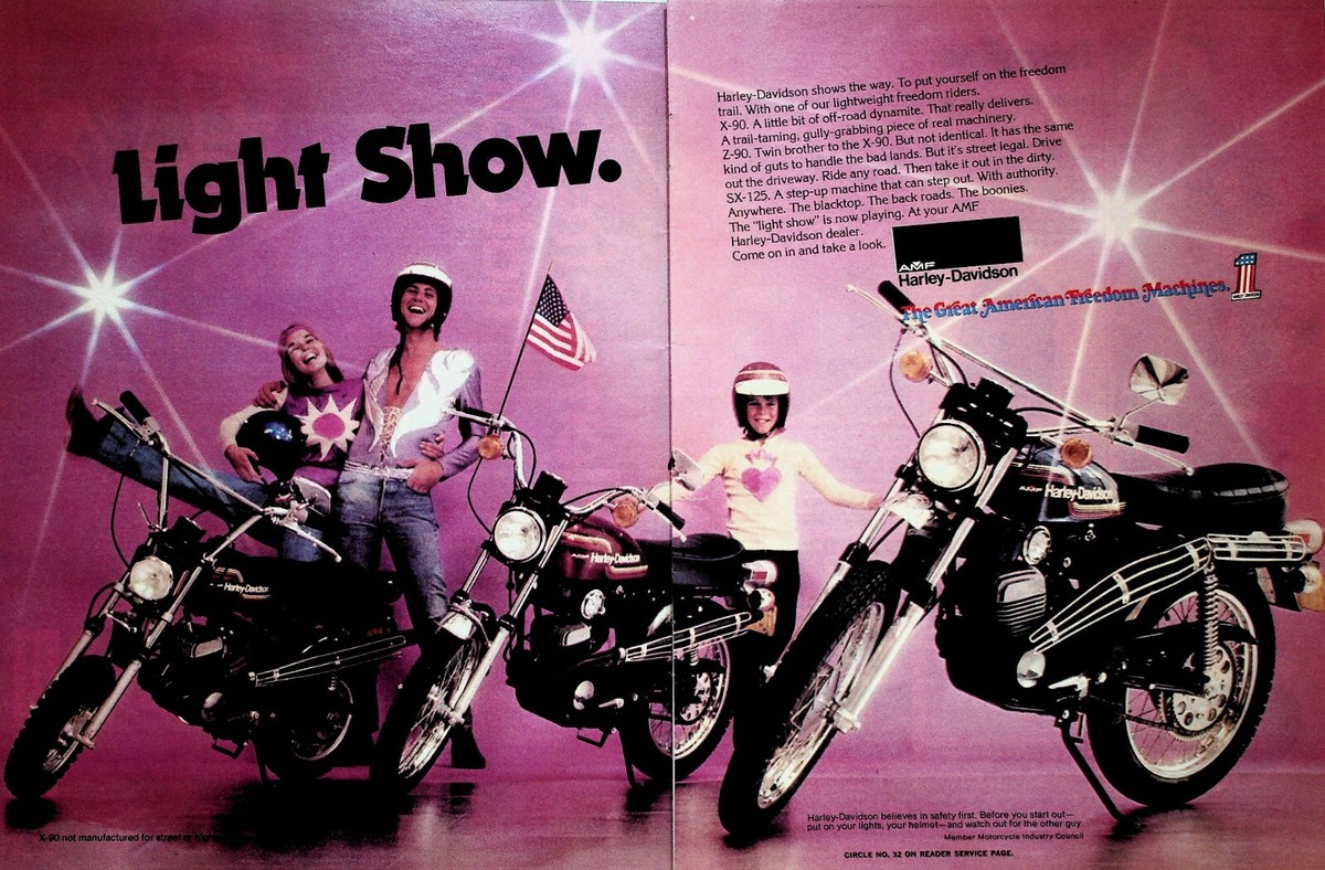 90's USA製 Harley-Davidson MA-1 1974 Harley-Davidson Z90 X90 Minibike SX125 - 2-Page Vintage