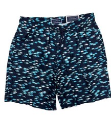 Club Room Basic Navy Comb Mesh Lined Fish Pattern swim Shorts Size S