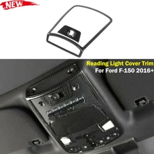 Front Reading Light Lamp Cover Bezel Trim Frame For Ford F-150 16+ Carbon Fiber
