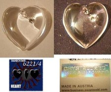 SWAROVSKI HEART W/ STONE PENDANT 6221/4 -CRYSTAL CLEAR
