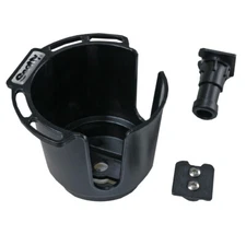 SCOTTY CUP HOLDER W/ ROD HLDR POST & BULKHEAD GUNNEL MNT BLK