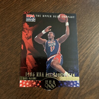 1996 Upper Deck USA Karl Malone Card #9KM1 - Utah Jazz (bk1)
