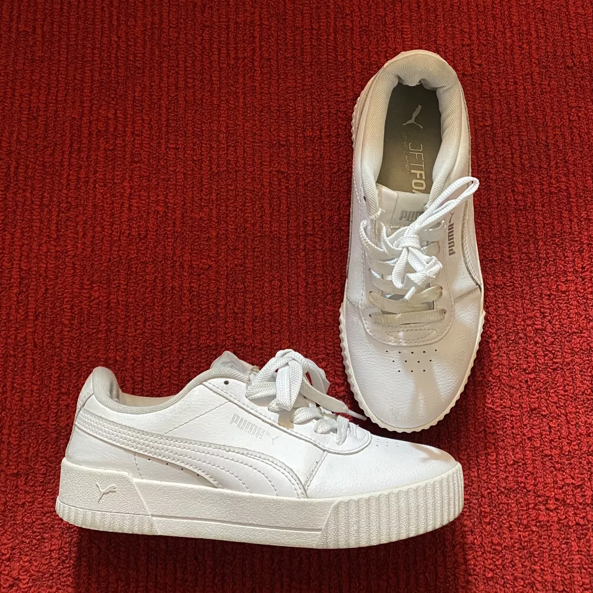 Puma carina leather trainers deals ladies