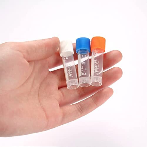 100PCS 2ml Plastic Small Vials with Screw Caps Sample Tubes CryotubesPP