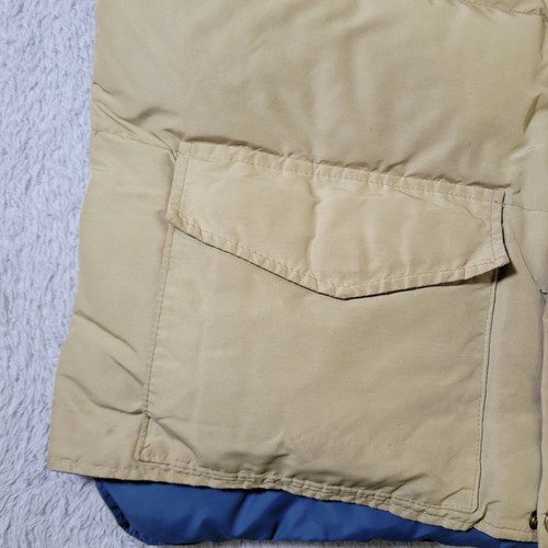 Vintage Woolrich Down Vest Mens XL Beige Distressed Puffer Made In USA Cowboy - Picture 12 of 13