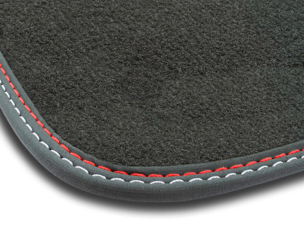 Tapis de sol Audi SQ5 moquette velours anti-salissure rouge-blanc