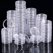 200Pcs 25mm Coin Holder Capsules - Clear Plastic Containers for Coin Collection