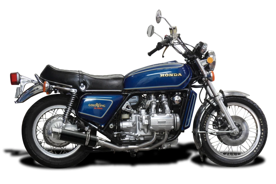 Honda GL1000K Goldwing Delkevic полный выпуск 4-2 14 дюймов углеродный круглый глушитель 75-79 - Изображение 3 из 3