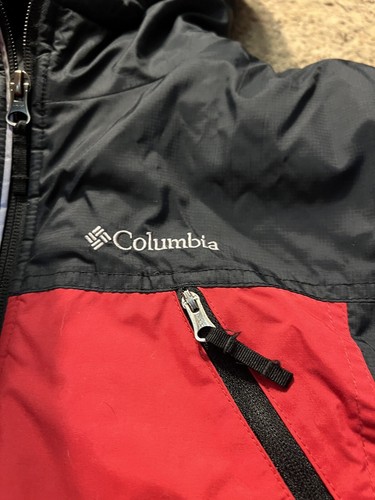 Boys Columbia Black And Red Full Zip Hooded Snow Ski Jacket Size 14/16 - Picture 3 of 5