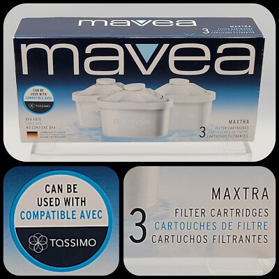 Bosch Tassimo Mavea Maxtra Water Filter Cartridges - 3 Pack BPA Free - NEW