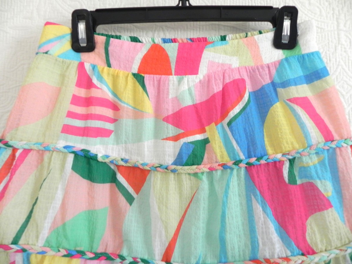 Enfys Skirt - Enfys Stripe 2y マブリ　mabli NAF NAF Paris Mini Skirt Tiered Pull On Elastic Waist Back A
