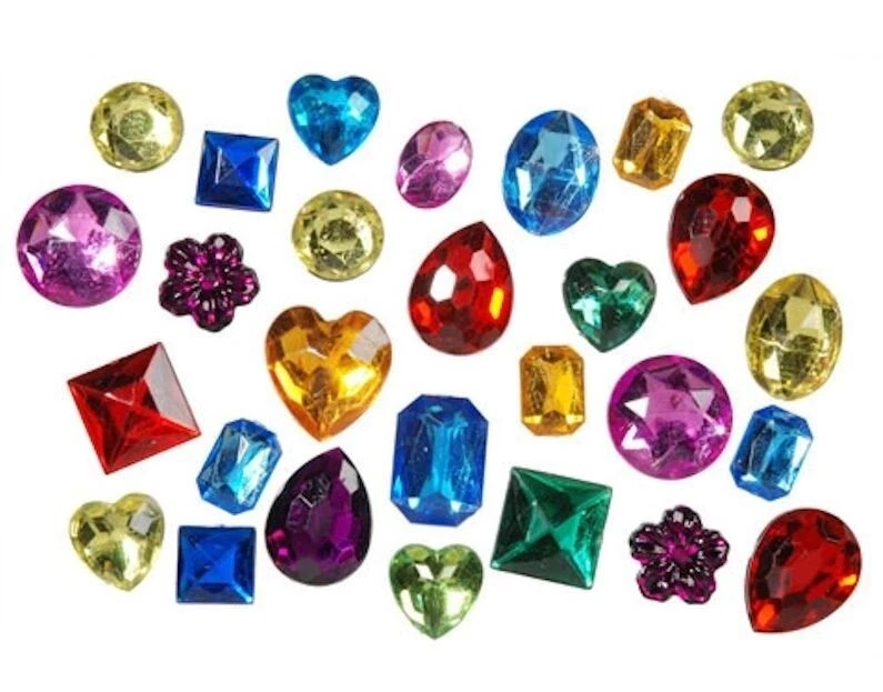 3/4 Pound Acrylic Rhinestone Multi Colored Gem Color & Shape Mix * - Image 2 of 2