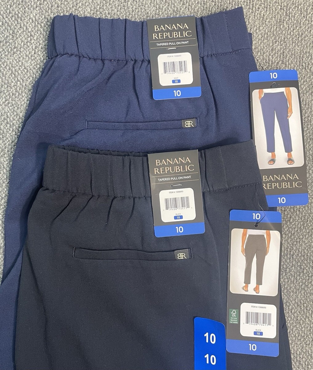 Banana Republic Women's Tapered Pull on Pant Black or Blue Pick