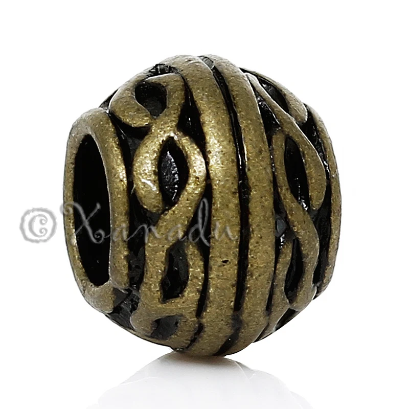 Antiqued Bronze European Large Hole Spacer Beads B8066 - 10, 20 Or 50PCs - Image 3 of 4