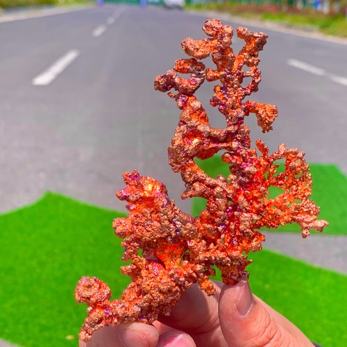 166G Rare!! iridescent Native Copper crystal mineral specimen - 第 2/22 張圖片