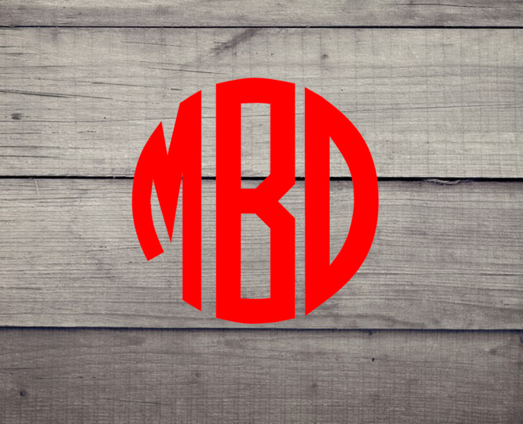 Round Monogram Decal- Yeti, Cellphones, Auto, Laptop, Gift I