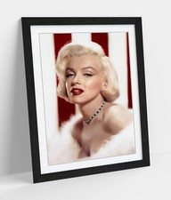 MARILYN MONROE VINTAGE PHOTO RED WHITE -ART FRAMED POSTER PICTURE PRINT ARTWORK