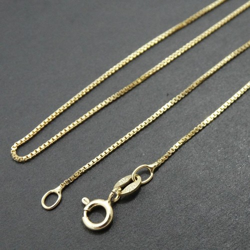 Gold Plated Sterling Silver Box Chain Necklace 1mm 16" - 30"