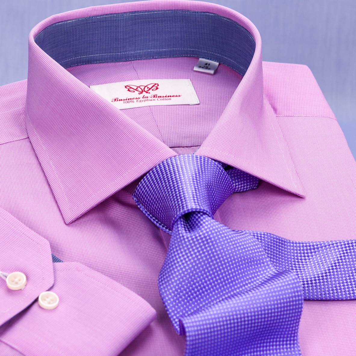 Solid Pink Mens Formal Business Dress Shirt Blue Designer Inner-Lining  Fashion | eBay