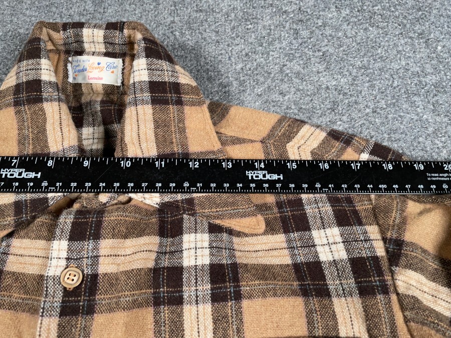 VTG 80s Wool Flannel Shirt Adult Large Brown Plaid VTG 80s Wool Flannel Shirt Adult Large Brown Plaid