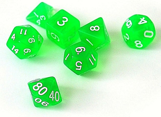 RPG 7-teilig Würfel Set Poly DND Gelb Rollenspiel w4-w20 dice4friends Tabletop
