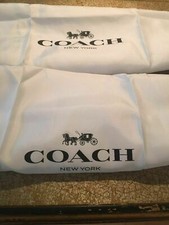     2 New Coach Drawstring Satin Dust Bag Cover 16''x13'' White