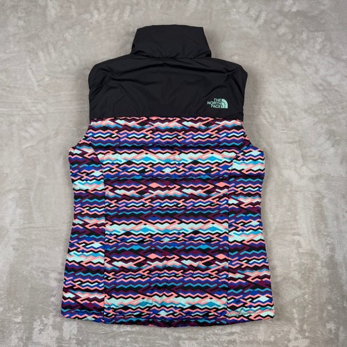 North Face Puffer Vest 700 Women’s Small Goose Down Winter Jacket Pink Black - Picture 3 of 10