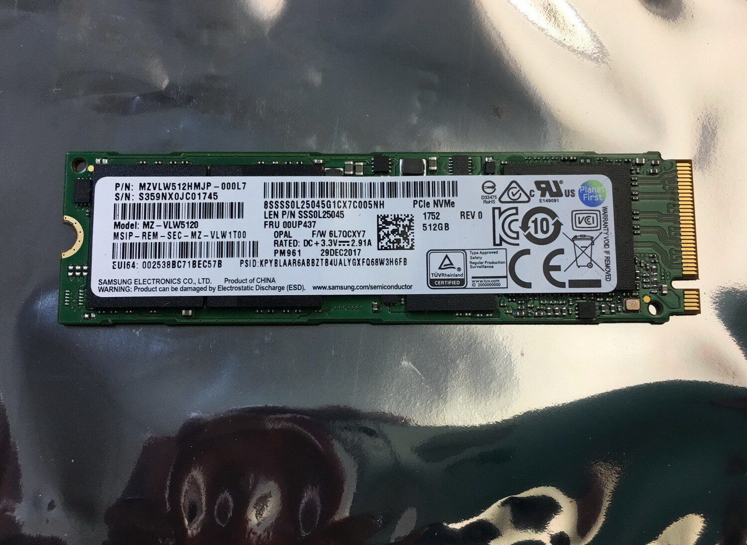 SAMSUNG 512Gb SSD M.2 NVMe PM961 Solid State Drive MZVLW512HMJP-000L7 ...