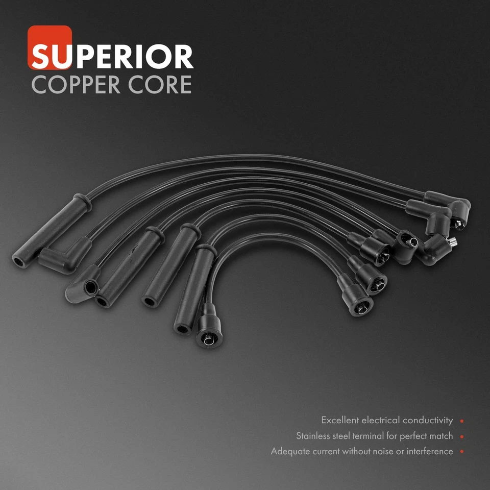 7x Spark Plug Wire Set for Jeep CJ5 CJ7 J10 Scrambler Wrangler L6 4.2L 83300088 - Image 2 of 4