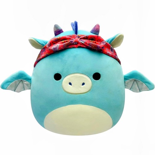 Squishmallows TATIANA the Dragon w/ Headscarf Paisley Bandana 8 inch Plushie Toy