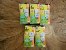 GE Energy Smart CFL Bulb - 75w (20w) - 1200 Lumens - Lot Of 5 Bulbs New In Box