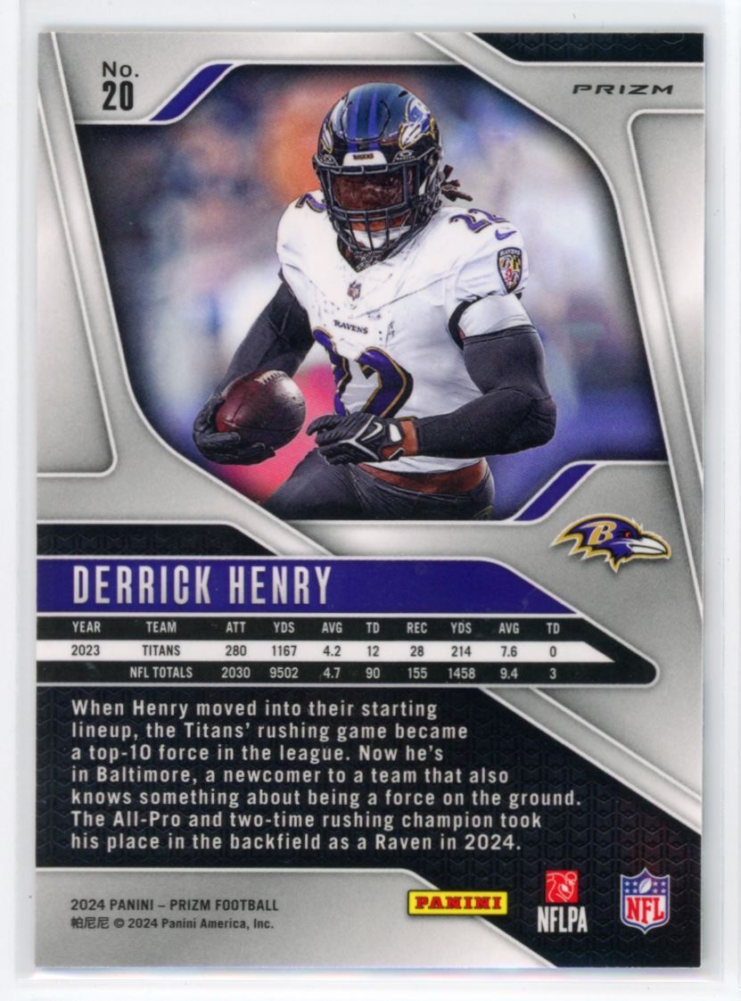 2024 Panini Prizm Red White Blue Derrick Henry Baltimore Ravens