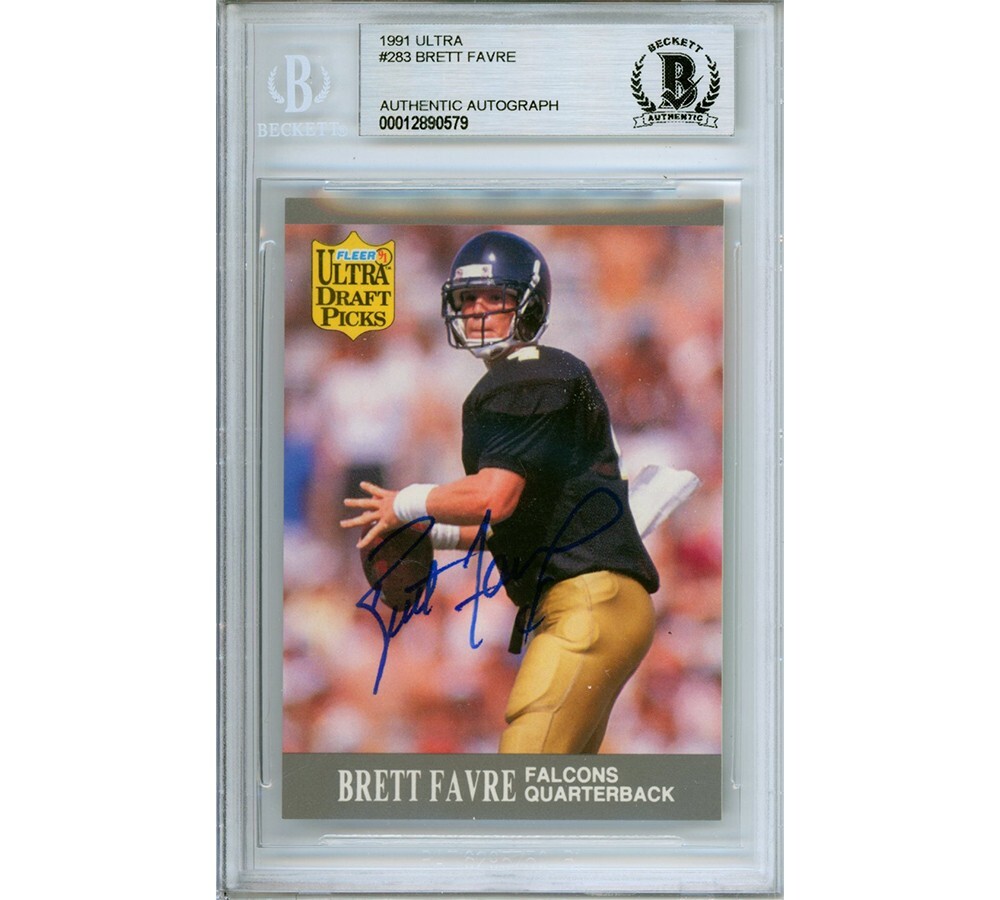 Brett Favre Autographed Signed Atlanta Falcons 1991 Ultra #283 Encapsulated Card 