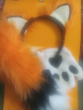 Hyde and Eek Fox Costume Halloween Set Headpiece/Tail/Half Gloves Adult New